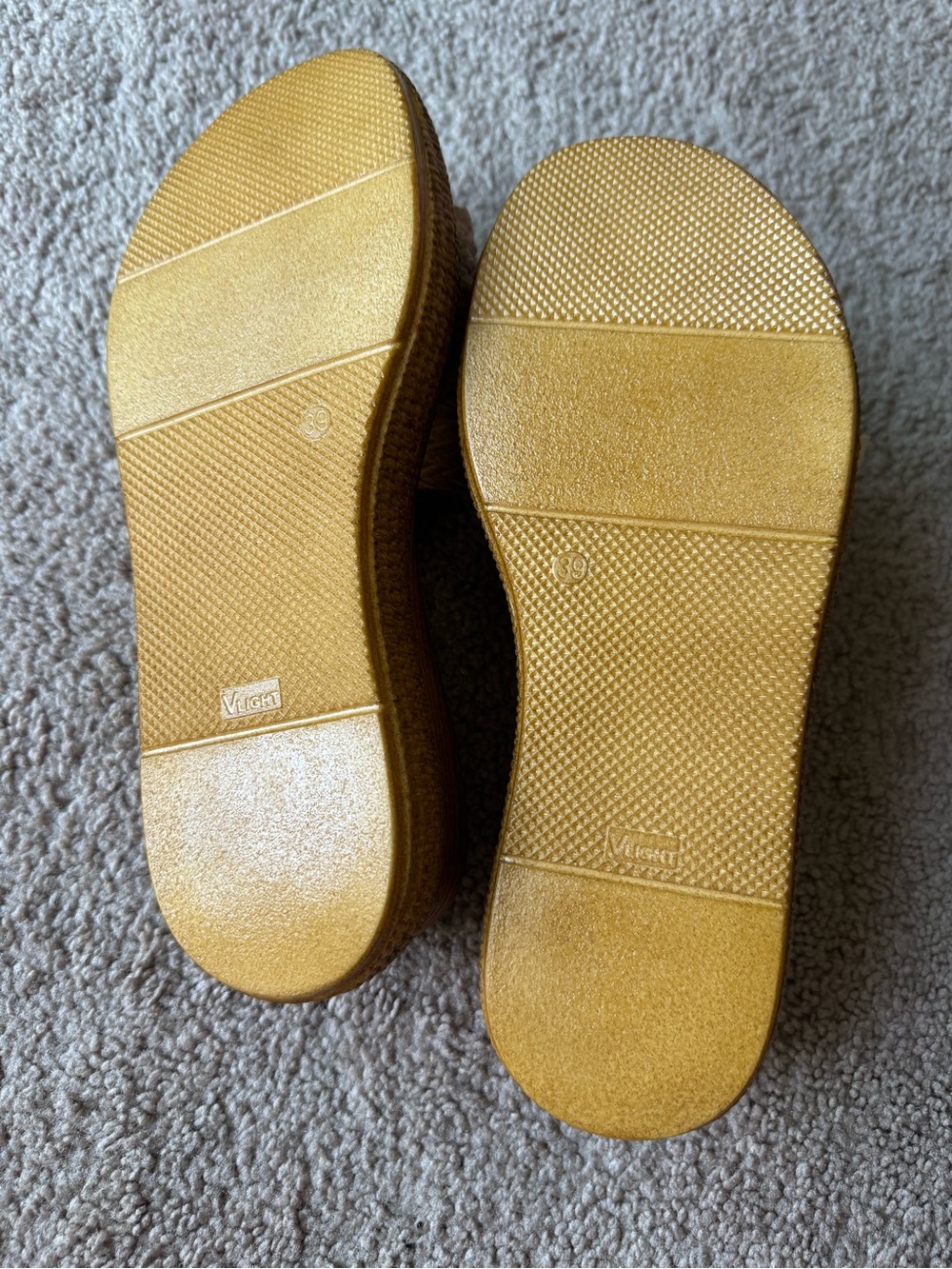 Made in Italy Raffia Platform Sandals 39 (8) - Picture 5 of 6